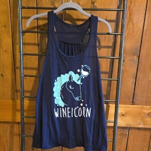 Source Unknown Navy Wineicorn Tank Top